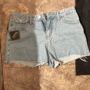 Zaful high waisted cut off denim shorts